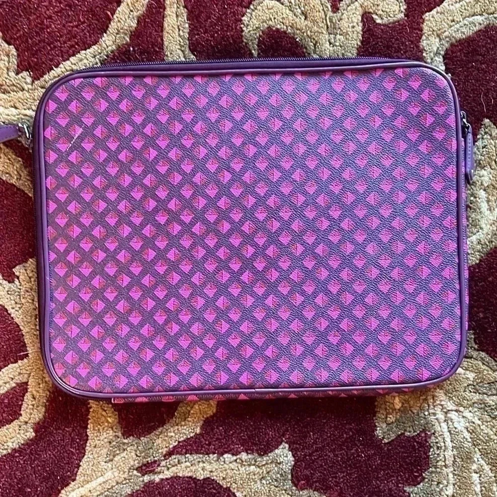 Vera Bradley Plum Studs iPad Sleeve Case Portfolio 2 Zip Closure - Picture 6 of 10